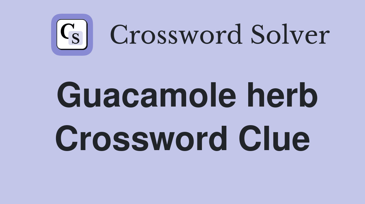 Guacamole herb Crossword Clue