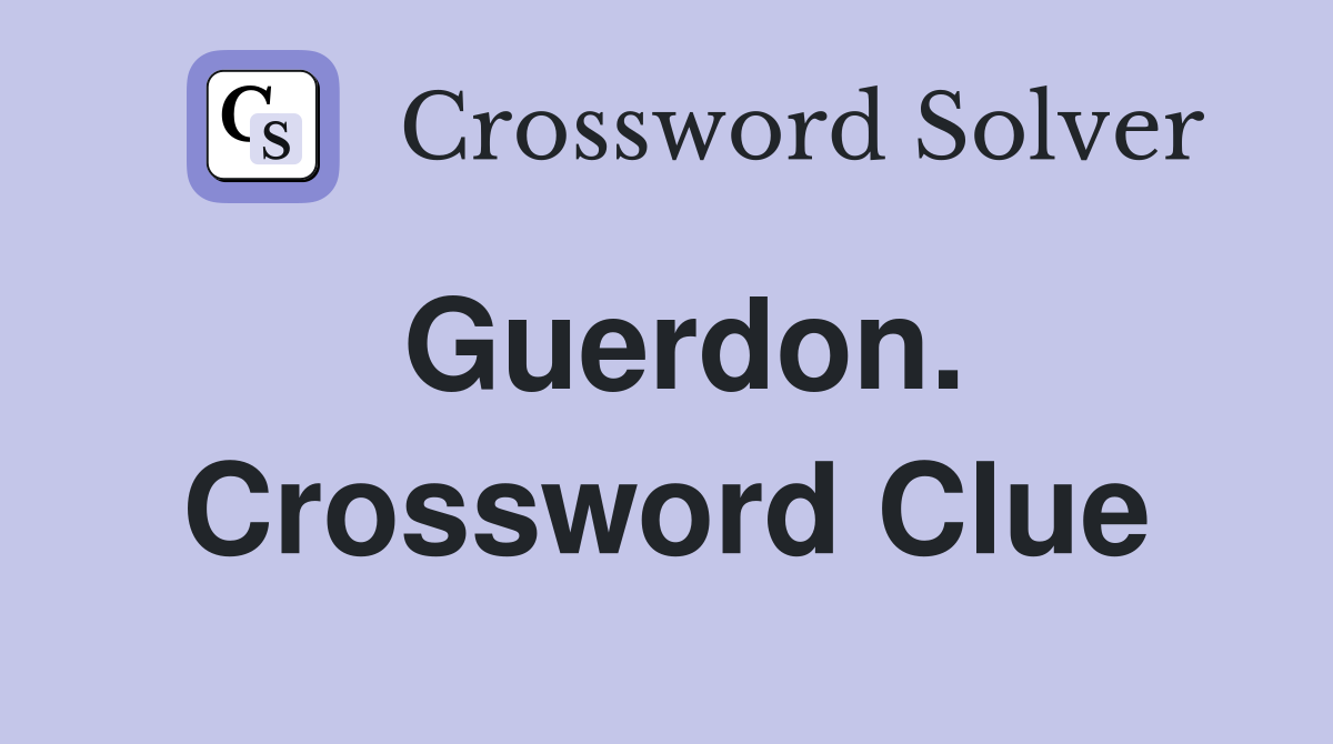 Guerdon. Crossword Clue