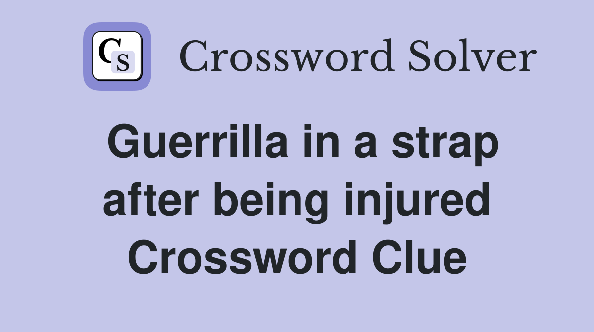 Guerrilla in a strap after being injured Crossword Clue