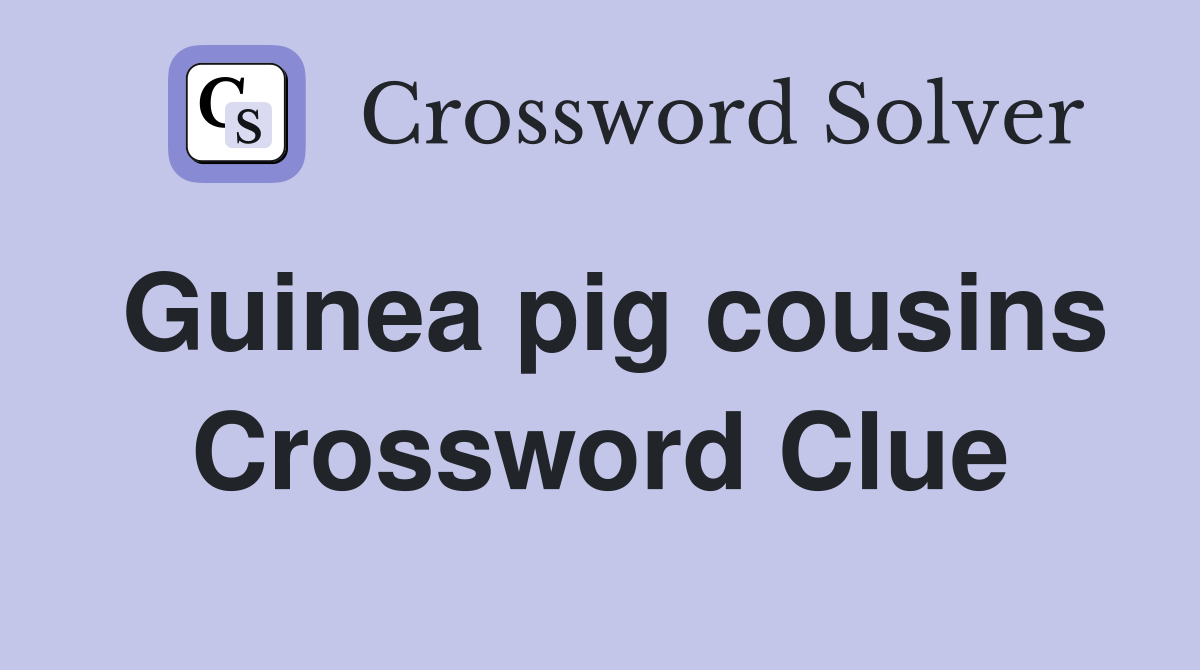 Guinea pig cousins Crossword Clue