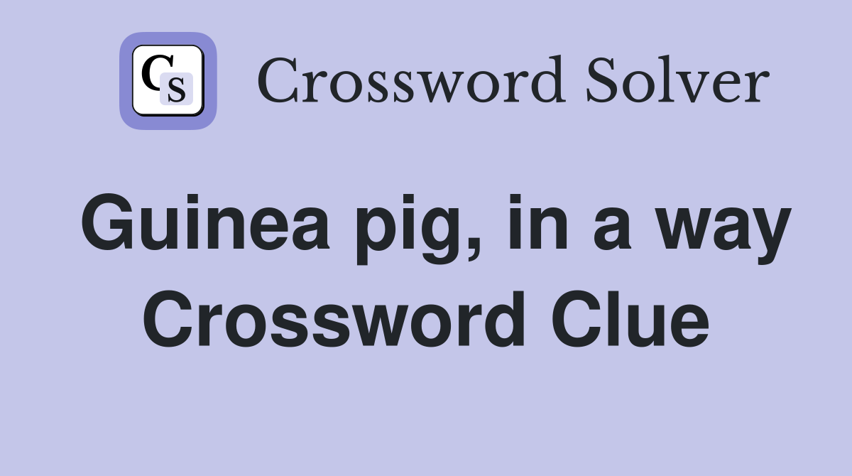 Guinea pig, in a way Crossword Clue