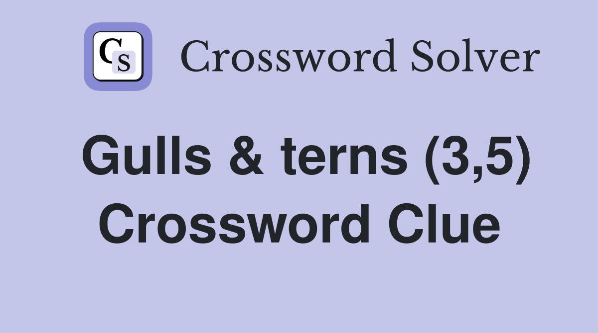 Gulls & terns (3,5) Crossword Clue