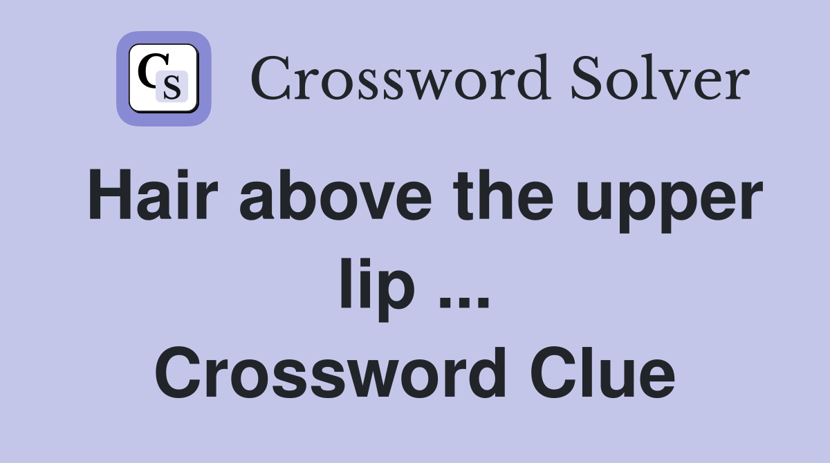 Hair above the upper lip ... Crossword Clue
