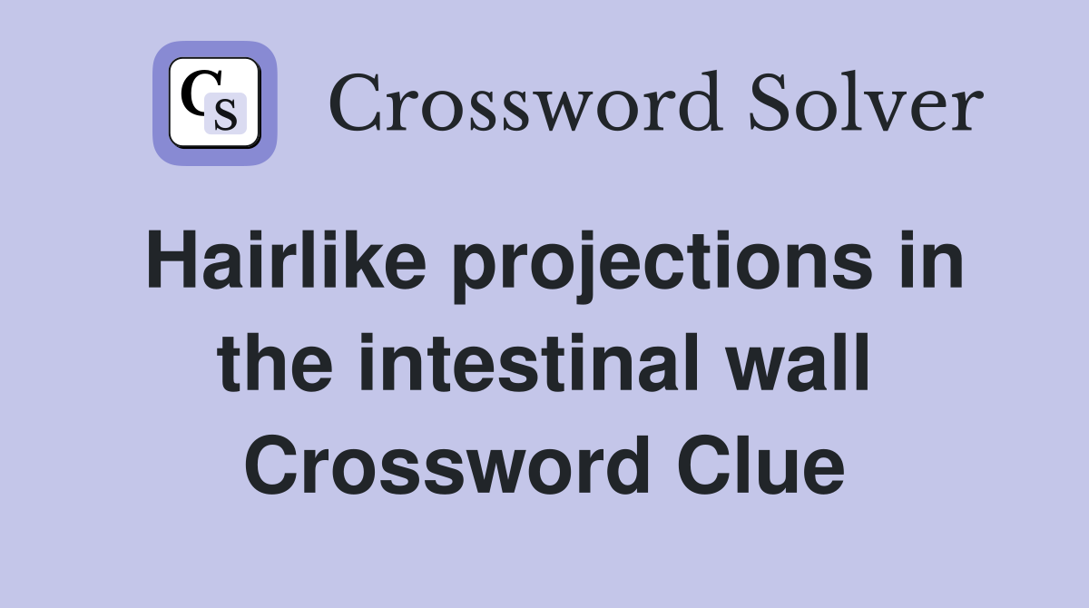 Hairlike projections in the intestinal wall Crossword Clue