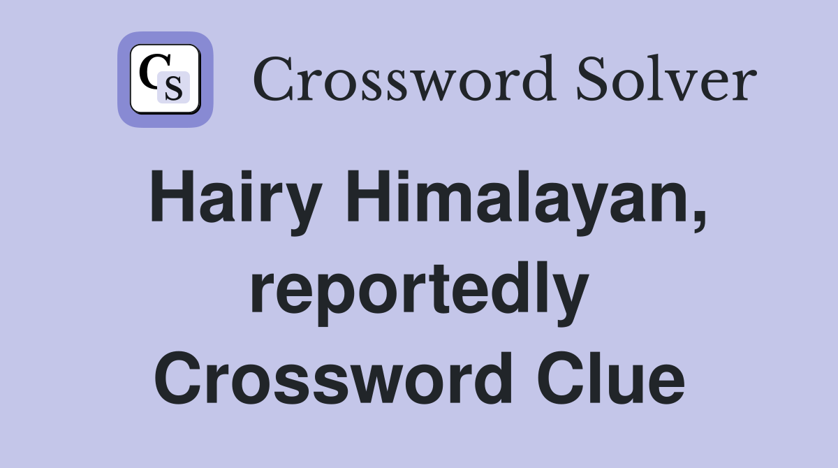 Hairy Himalayan, reportedly Crossword Clue