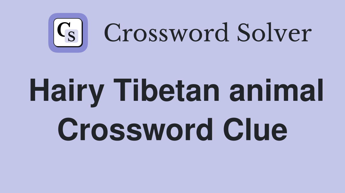 Hairy Tibetan animal Crossword Clue