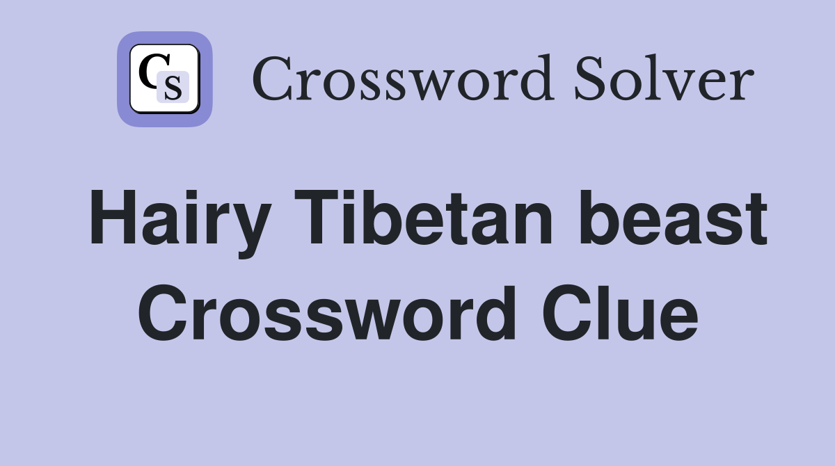 Hairy Tibetan beast Crossword Clue