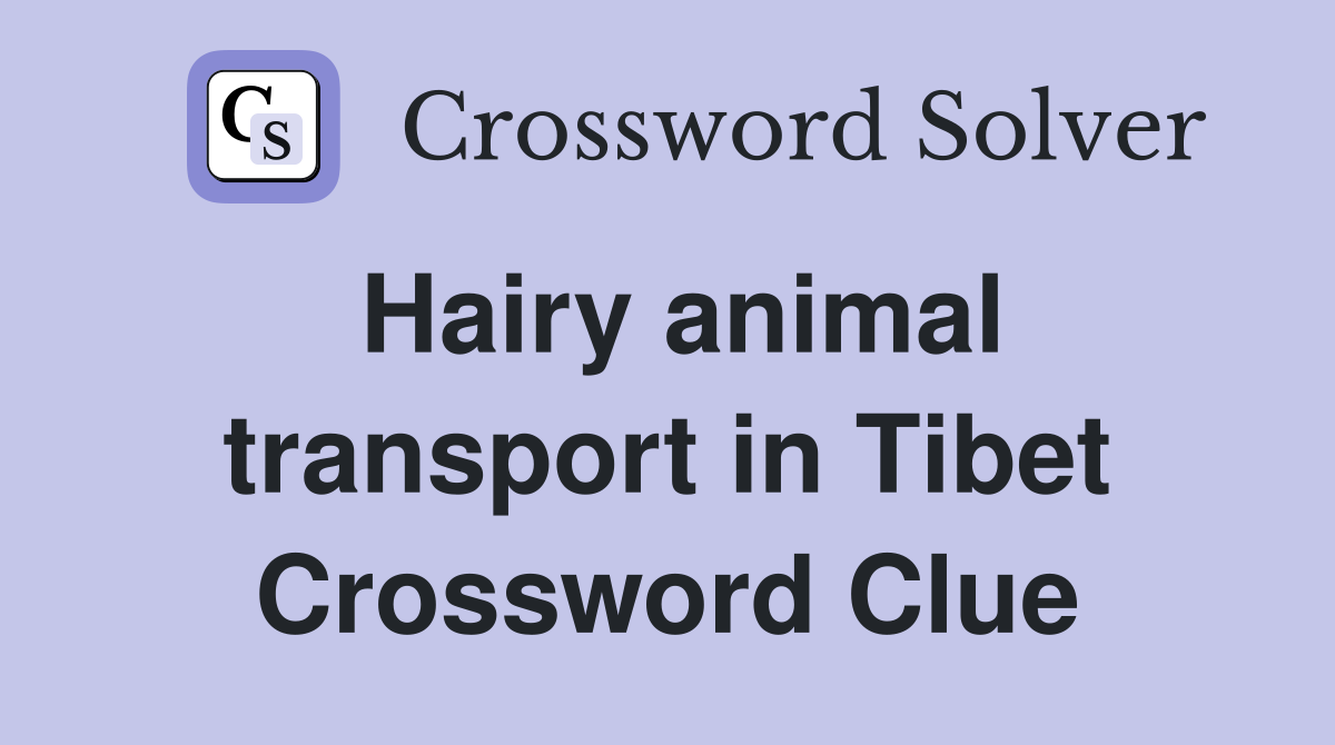 Hairy animal transport in Tibet Crossword Clue