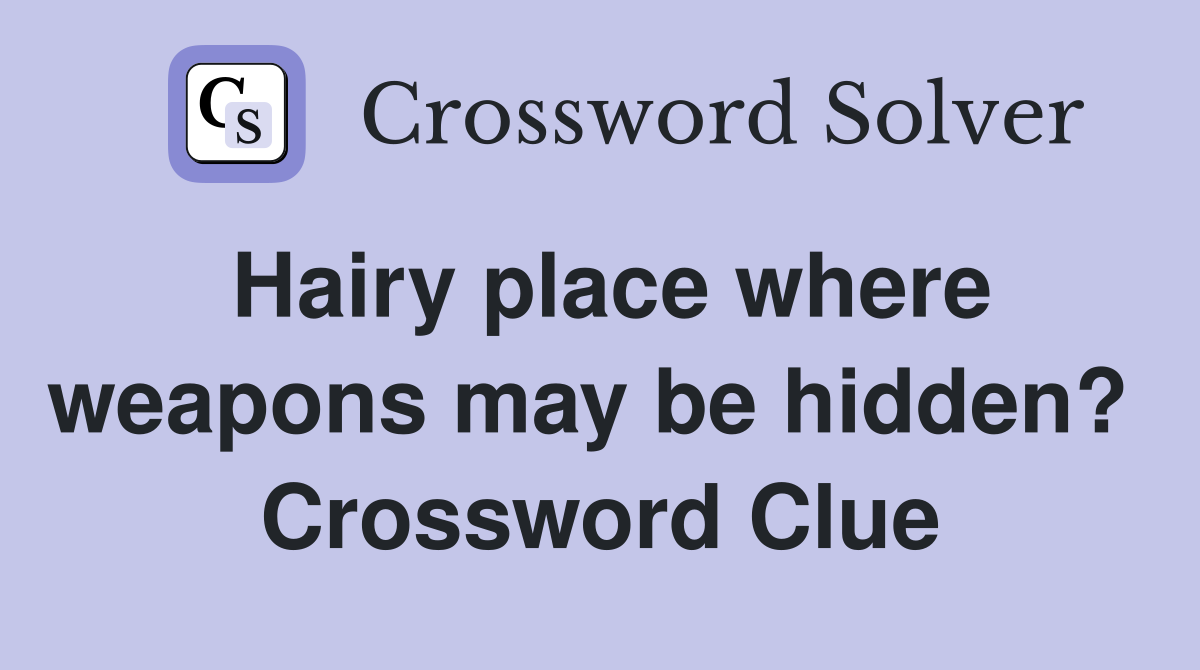 Hairy place where weapons may be hidden?  Crossword Clue