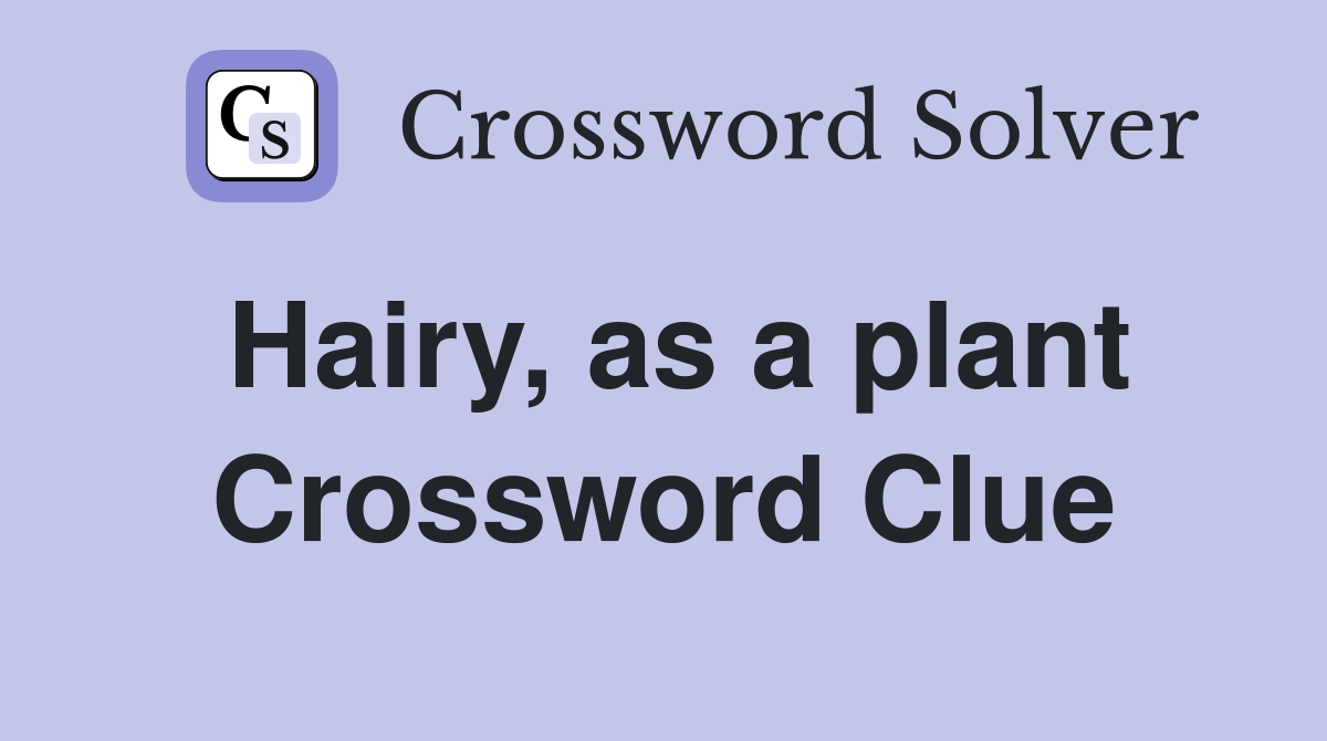 Hairy, as a plant Crossword Clue