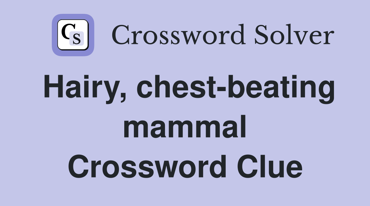 Hairy, chest-beating mammal Crossword Clue