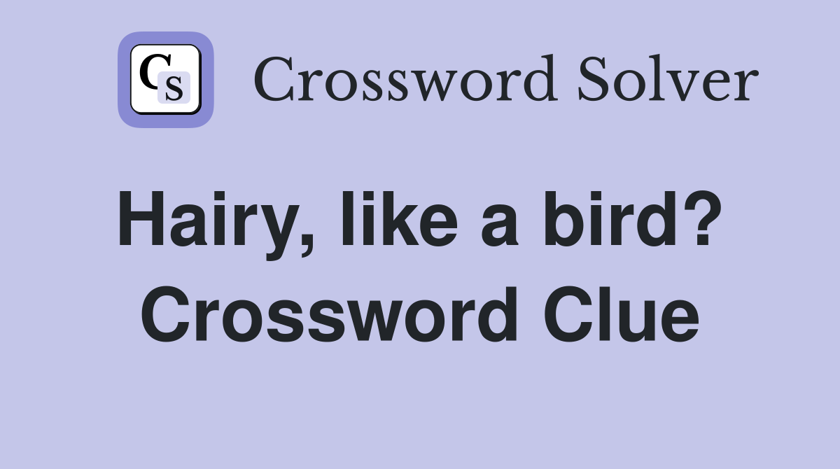 Hairy, like a bird?  Crossword Clue