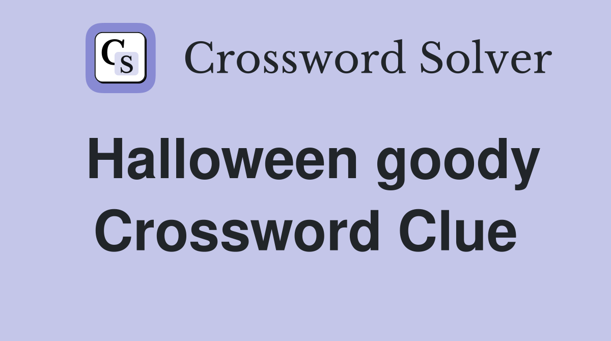 Halloween goody Crossword Clue