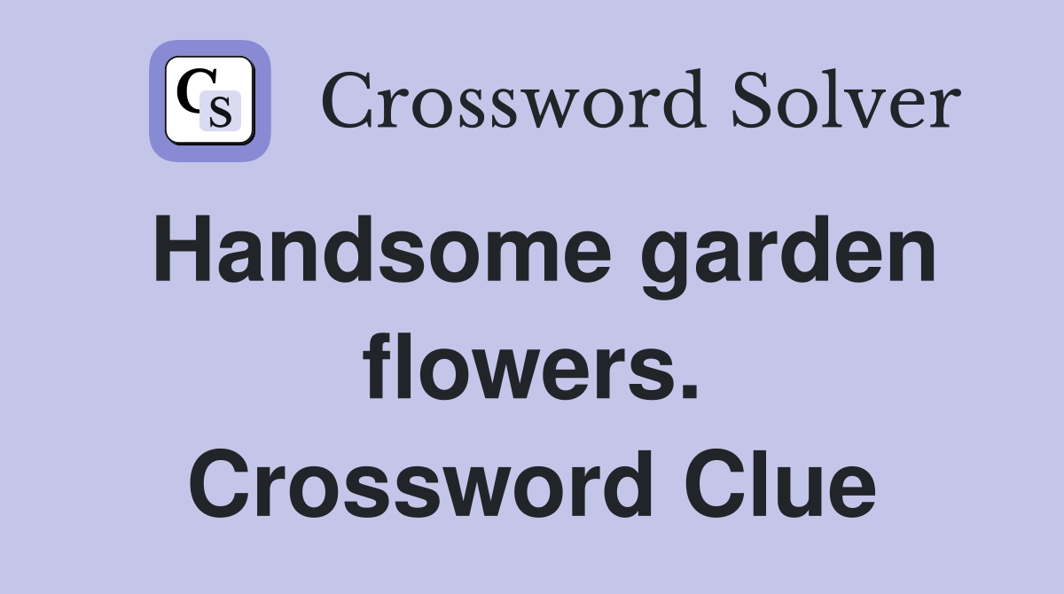Handsome garden flowers. Crossword Clue