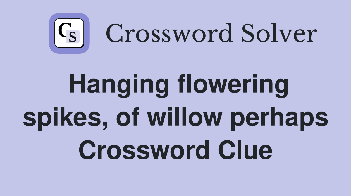 Hanging flowering spikes, of willow perhaps Crossword Clue