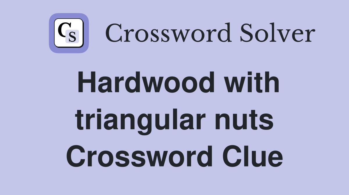 Hardwood with triangular nuts Crossword Clue
