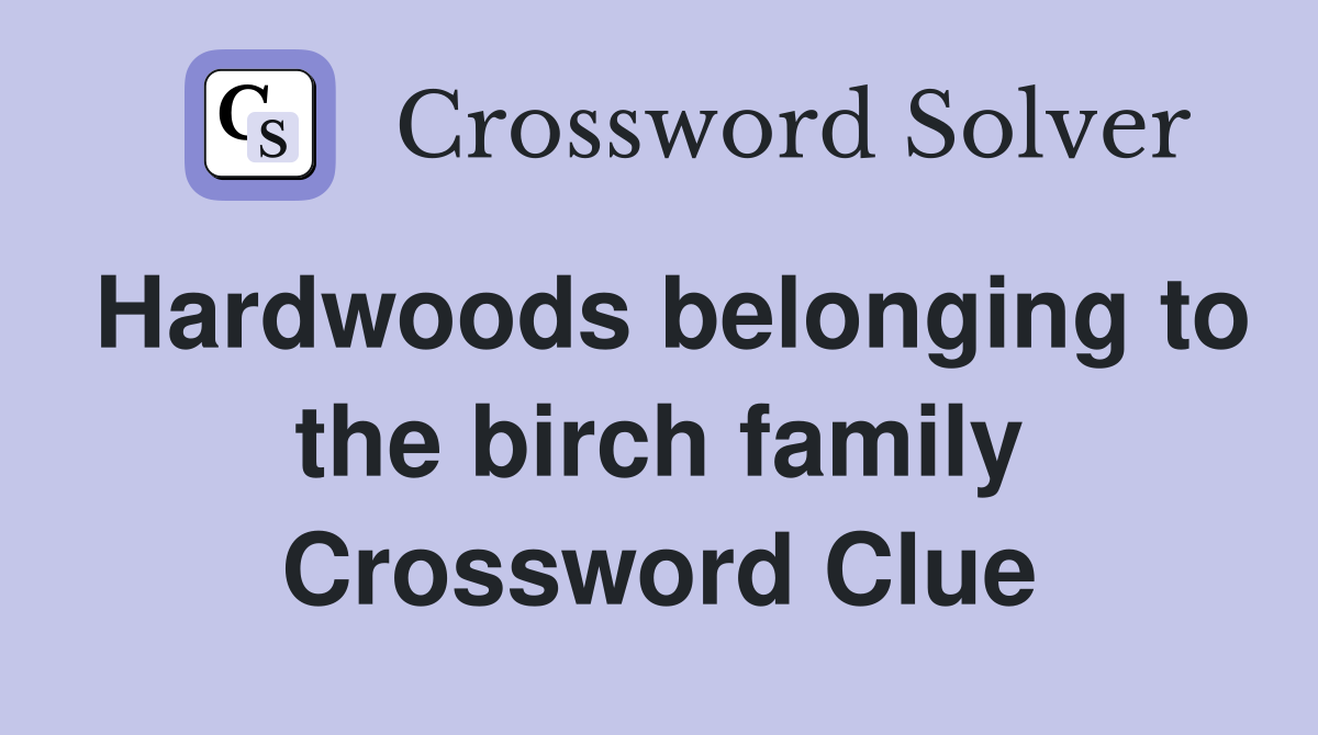 Hardwoods belonging to the birch family Crossword Clue