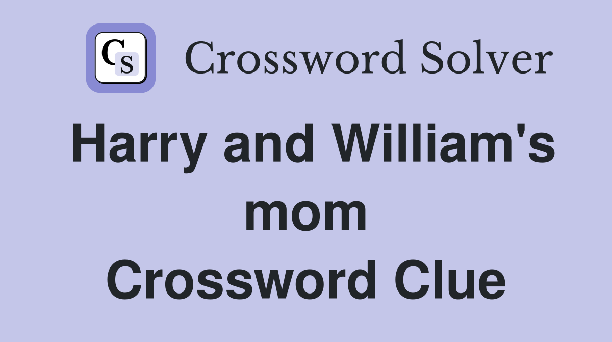 Harry and William's mom Crossword Clue