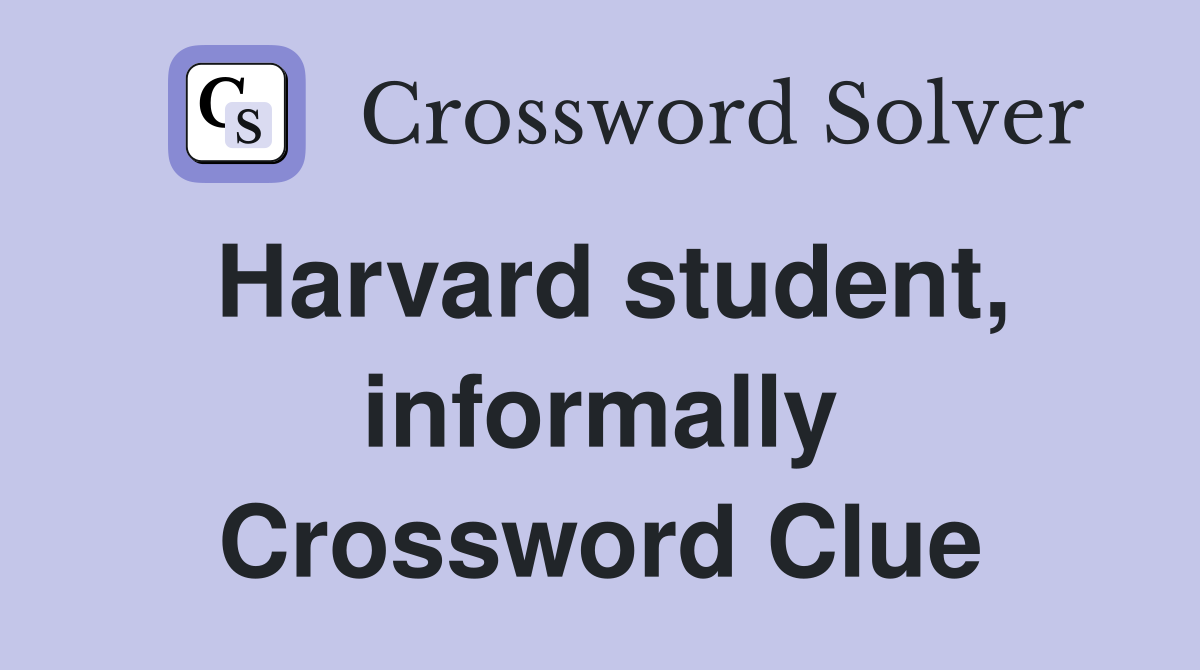 Harvard student, informally Crossword Clue
