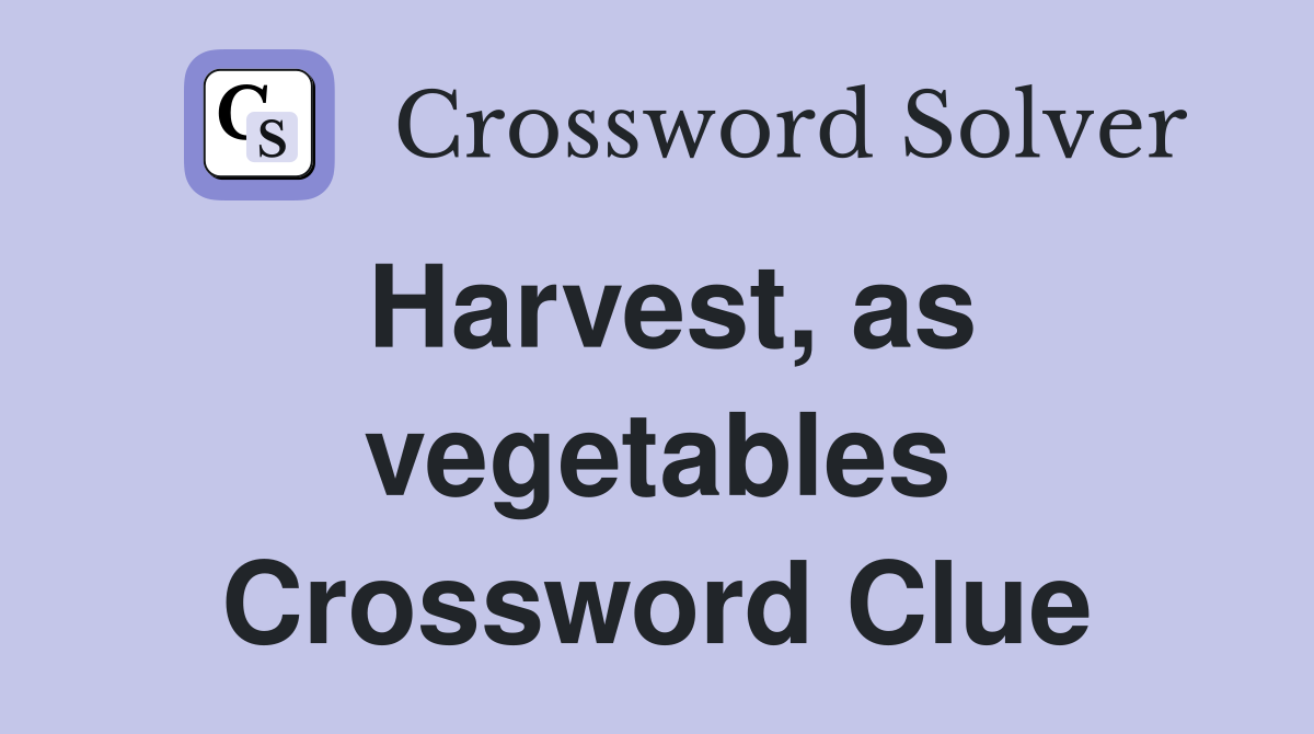 Harvest, as vegetables Crossword Clue
