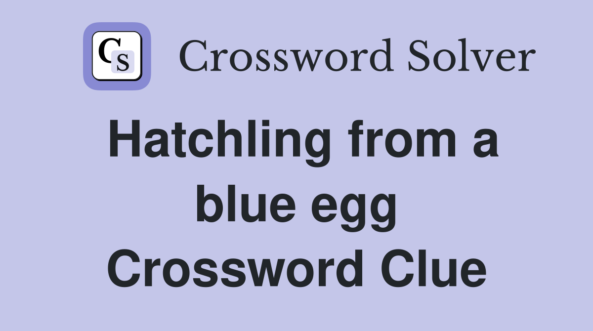 Hatchling from a blue egg Crossword Clue