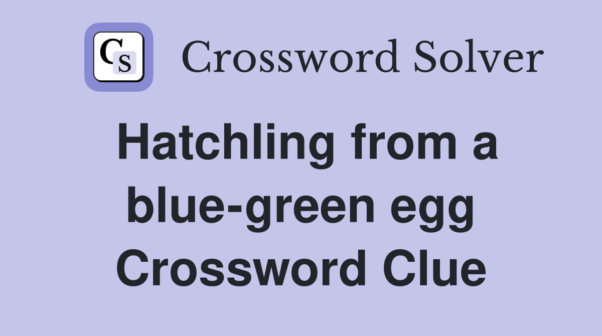 Hatchling from a blue-green egg Crossword Clue