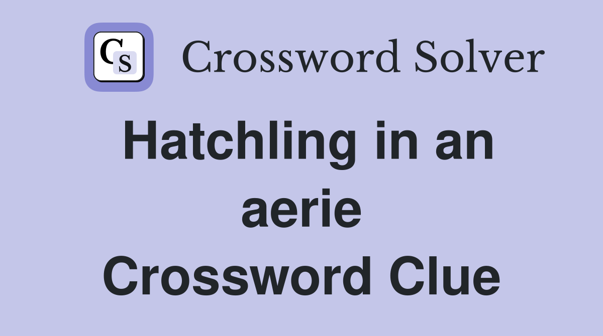 Hatchling in an aerie Crossword Clue