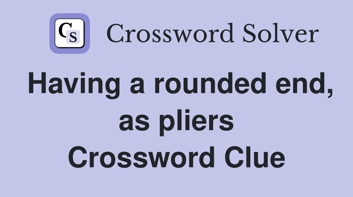 Having a rounded end, as pliers Crossword Clue