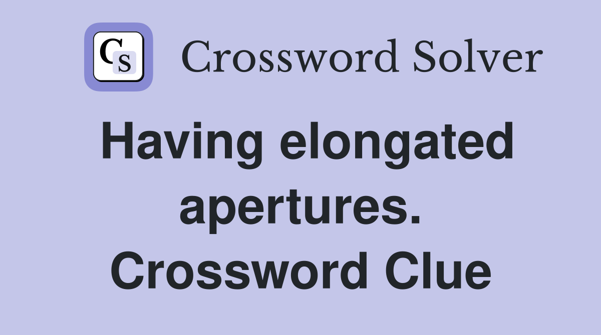 Having elongated apertures. Crossword Clue