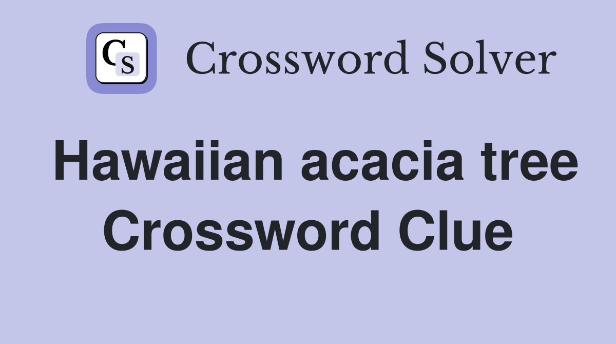 Hawaiian acacia tree Crossword Clue