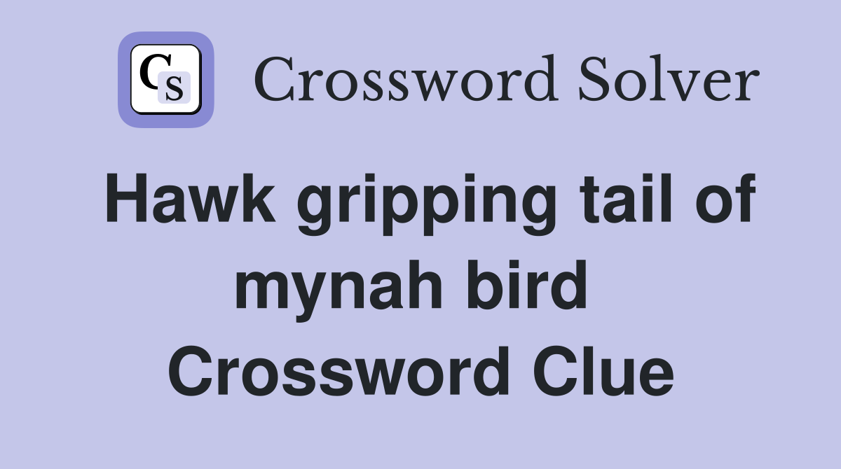 Hawk gripping tail of mynah bird  Crossword Clue