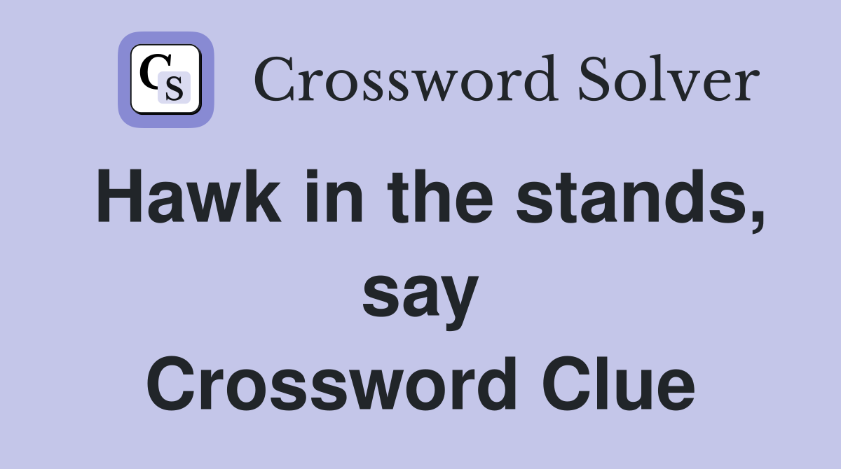 Hawk in the stands, say Crossword Clue