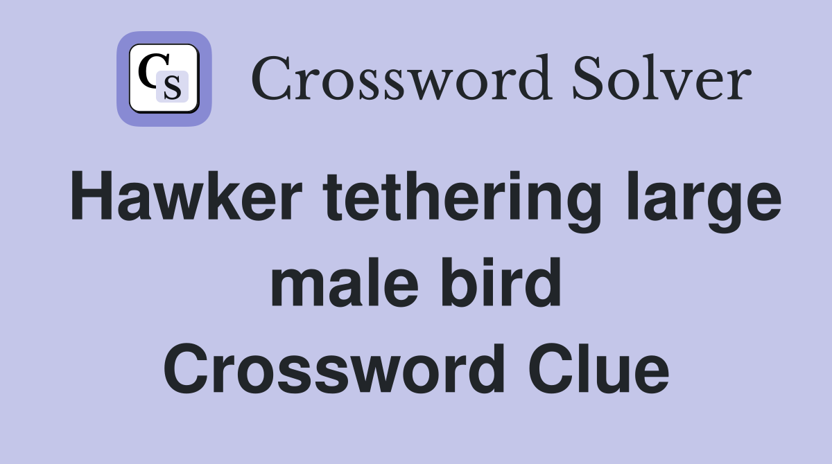 Hawker tethering large male bird Crossword Clue