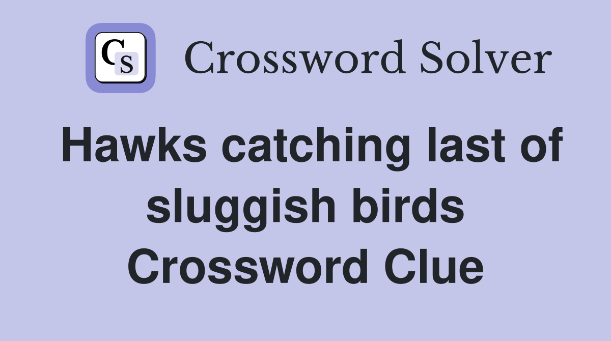 Hawks catching last of sluggish birds Crossword Clue