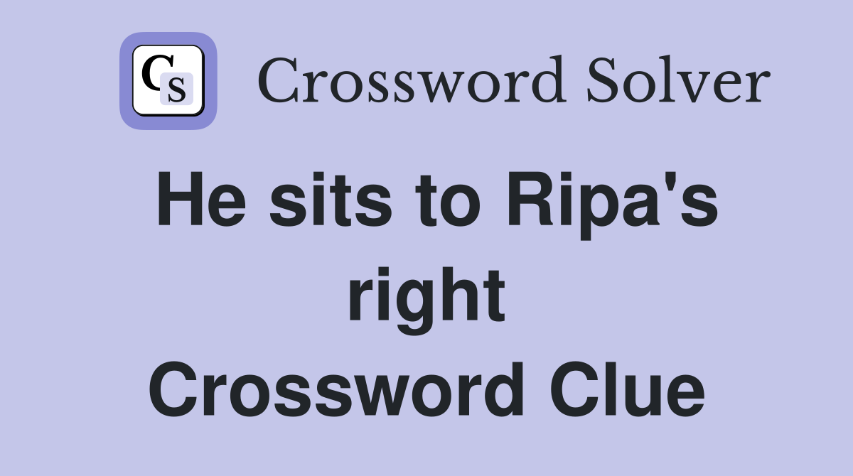 He sits to Ripa's right Crossword Clue