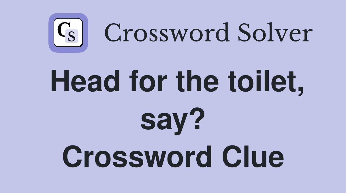 Head for the toilet, say? Crossword Clue