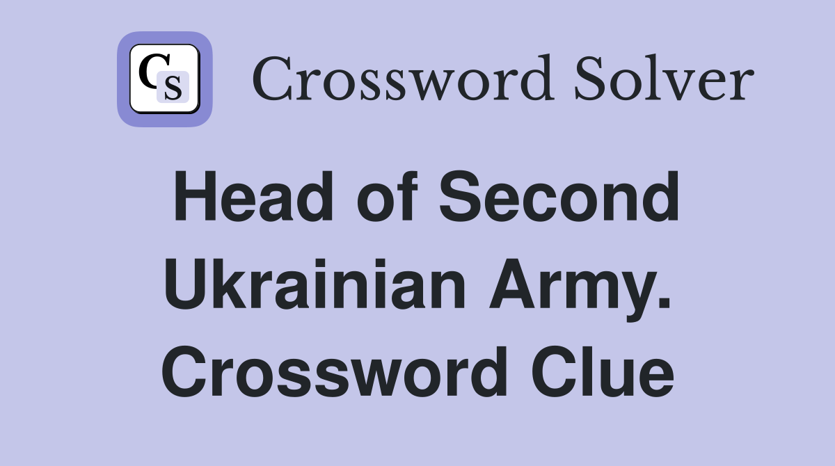 Head of Second Ukrainian Army. Crossword Clue