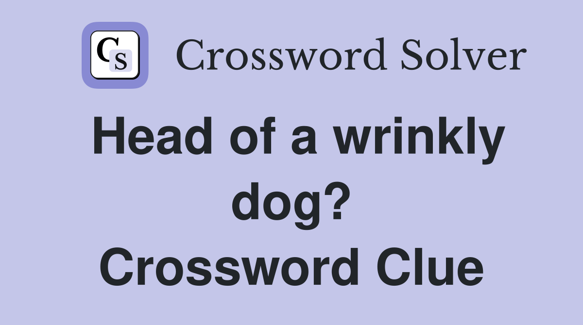 Head of a wrinkly dog? Crossword Clue
