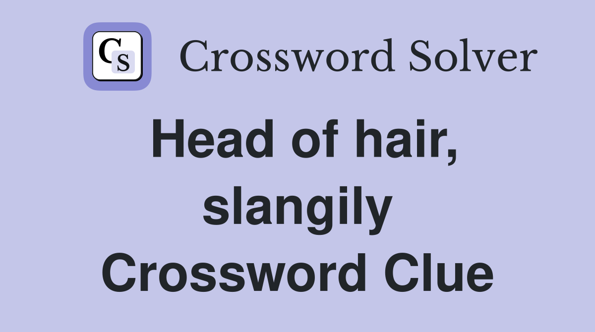 Head of hair, slangily Crossword Clue