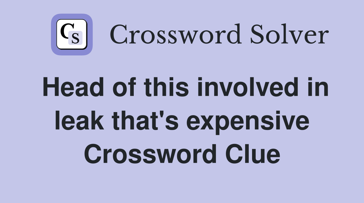Head of this involved in leak that's expensive Crossword Clue