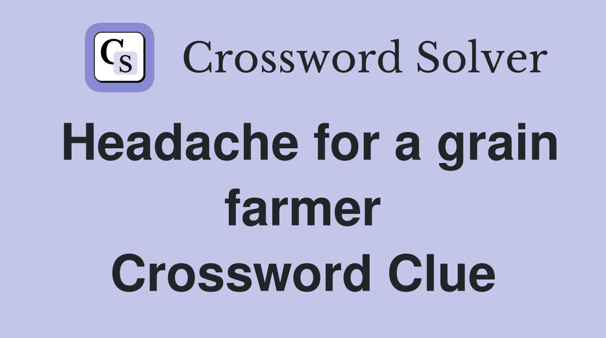 Headache for a grain farmer Crossword Clue