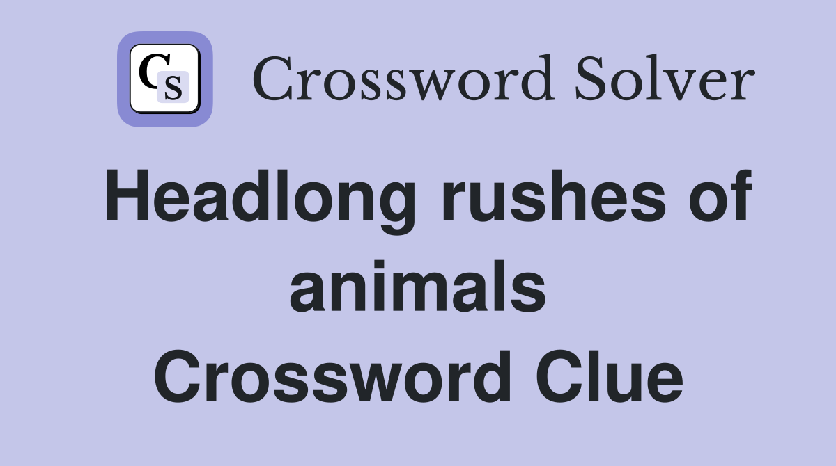 Headlong rushes of animals Crossword Clue