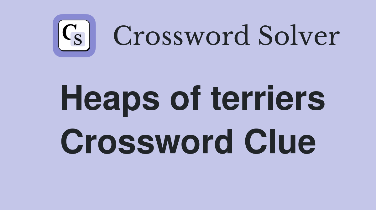 Heaps of terriers Crossword Clue