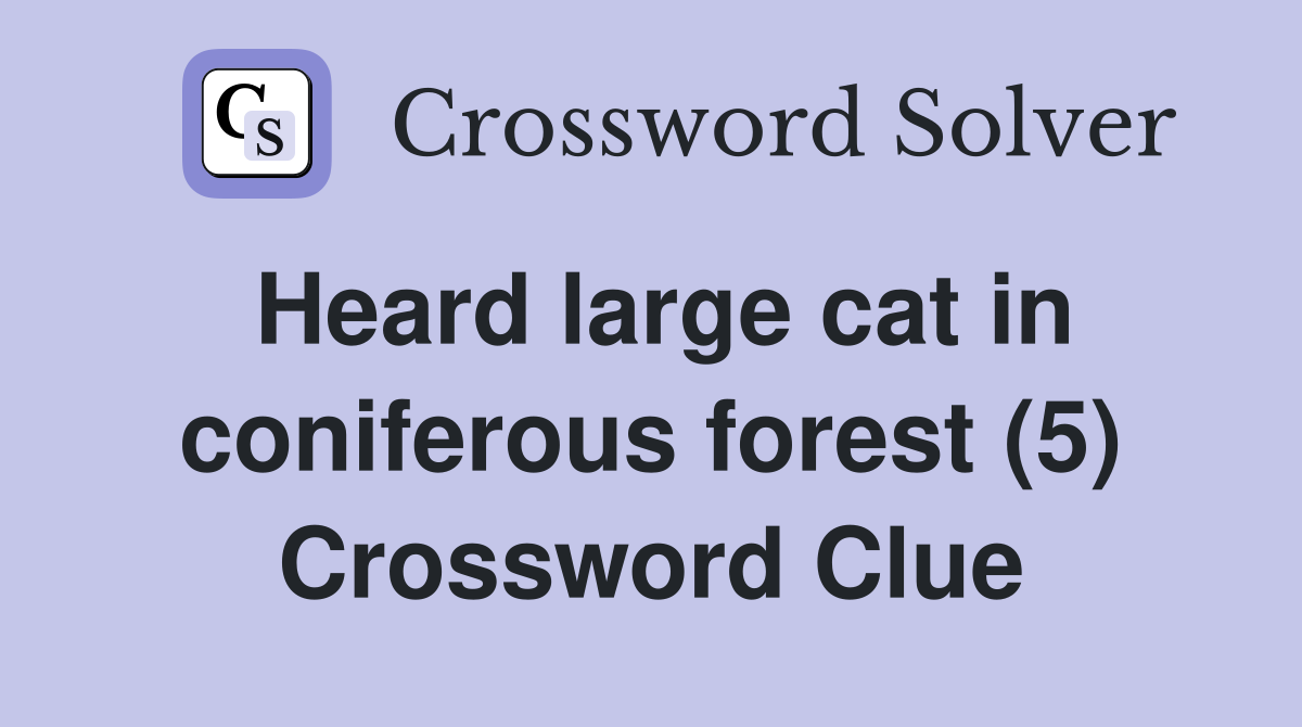 Heard large cat in coniferous forest (5) Crossword Clue