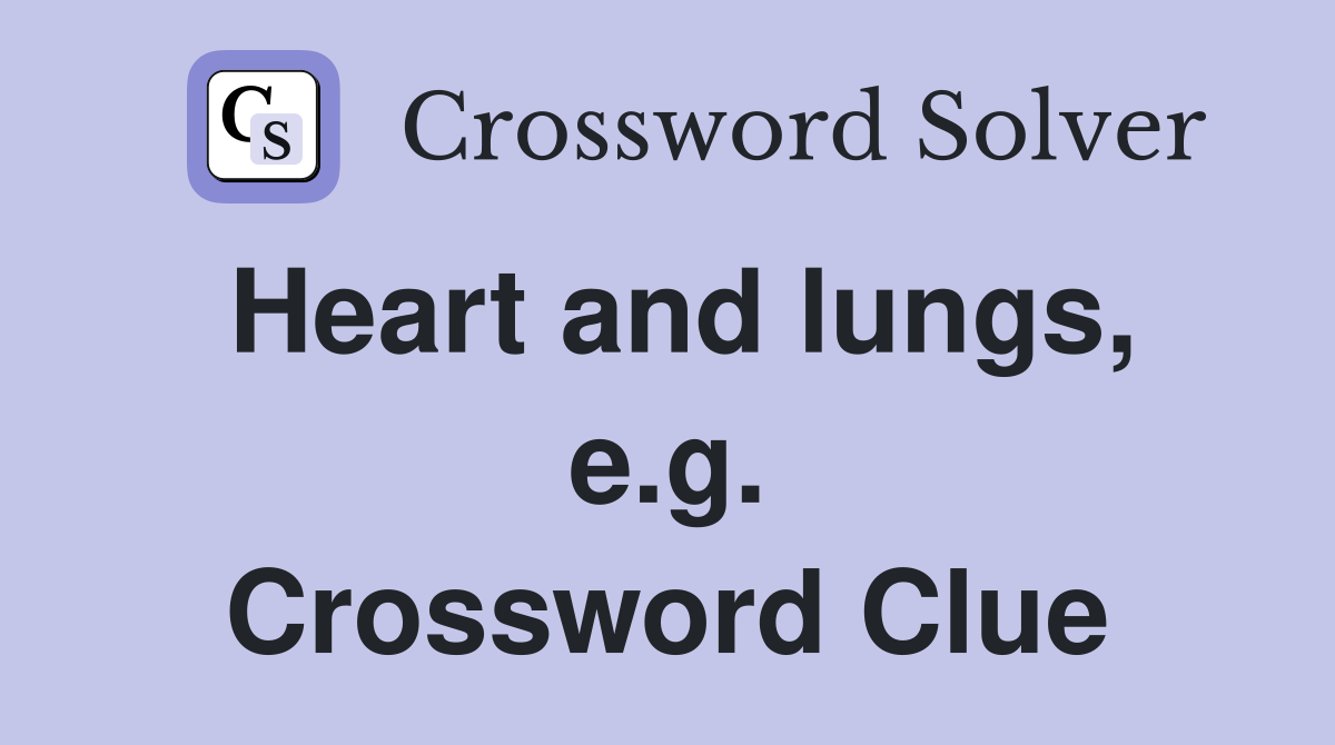 Heart and lungs, e.g. Crossword Clue