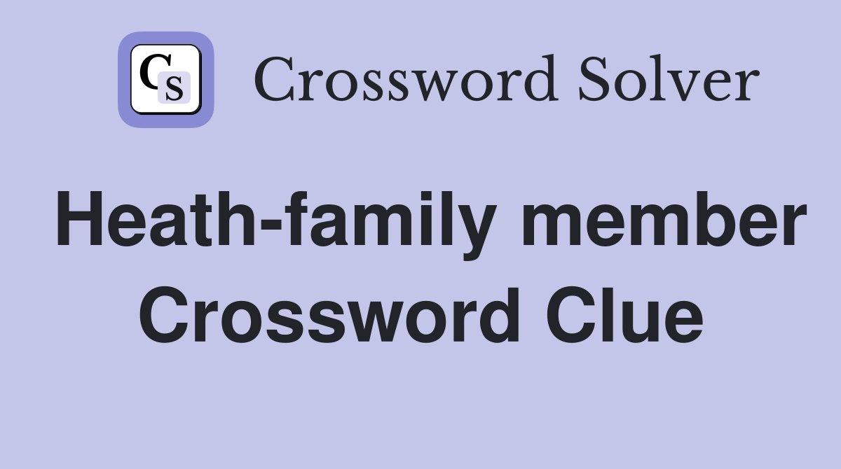 Heath-family member Crossword Clue