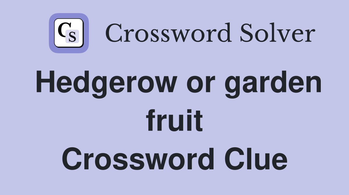 Hedgerow or garden fruit Crossword Clue
