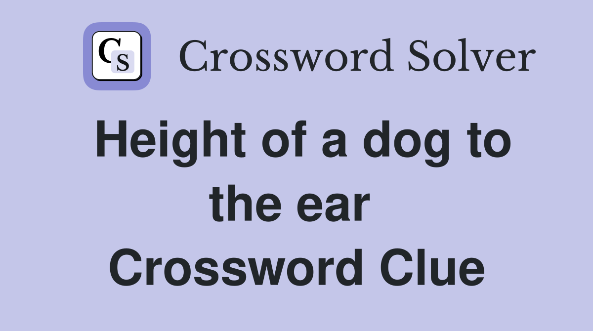 Height of a dog to the ear  Crossword Clue