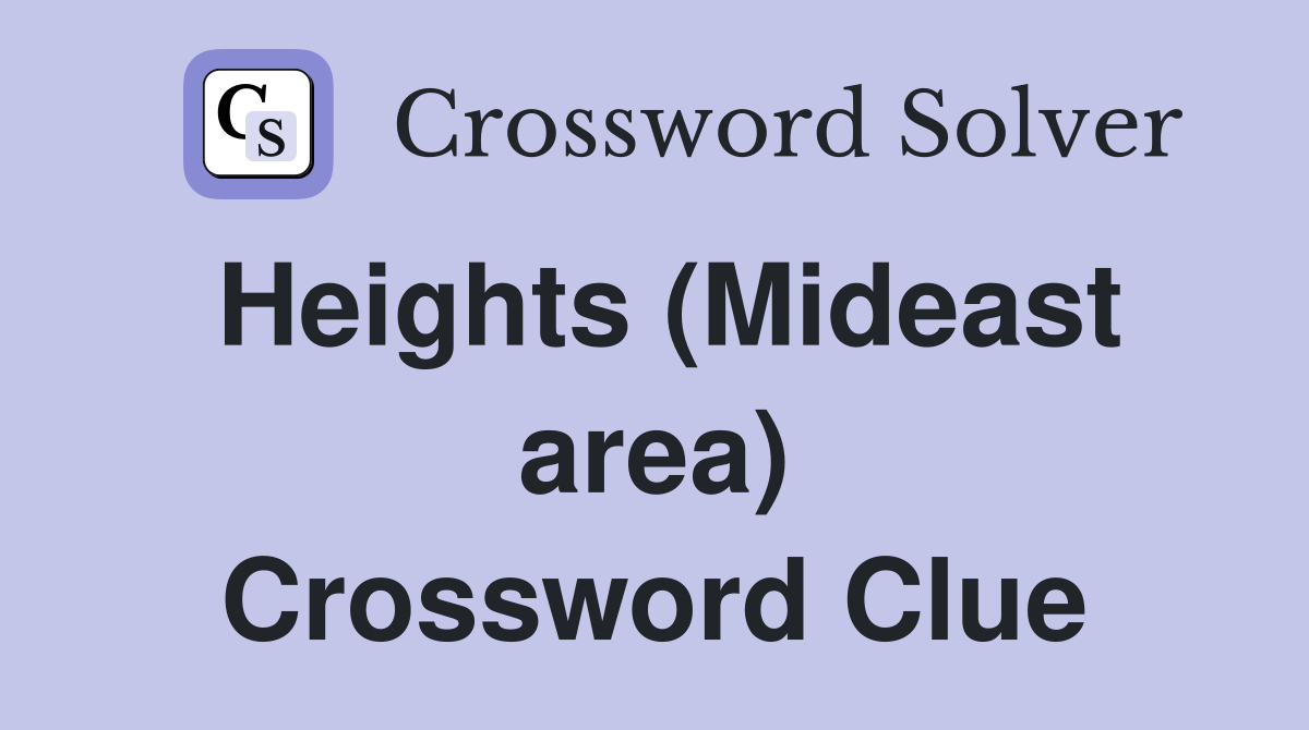 Heights (Mideast area) Crossword Clue