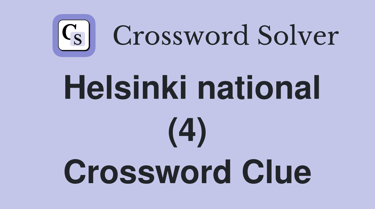 Helsinki national (4) Crossword Clue